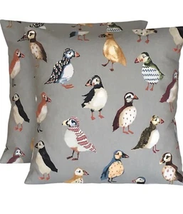 2 x 16" Prestigious Textiles Puffin Pummice Cotton Cushion Cover 16” - Picture 1 of 4
