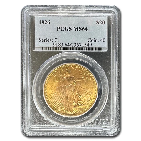 1926 $20 Saint-Gaudens Gold Double Eagle MS-64 PCGS - SKU#23834 Cover