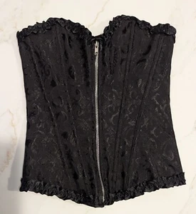 Vintage Damen Größe: kleines schwarzes Spitzenband Korsett - Bild 1 von 17