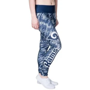 Pantaloni yoga leggings pioggia statici NFL donna Los Angeles Rams blu navy piccoli nuovi con etichette - Foto 1 di 1