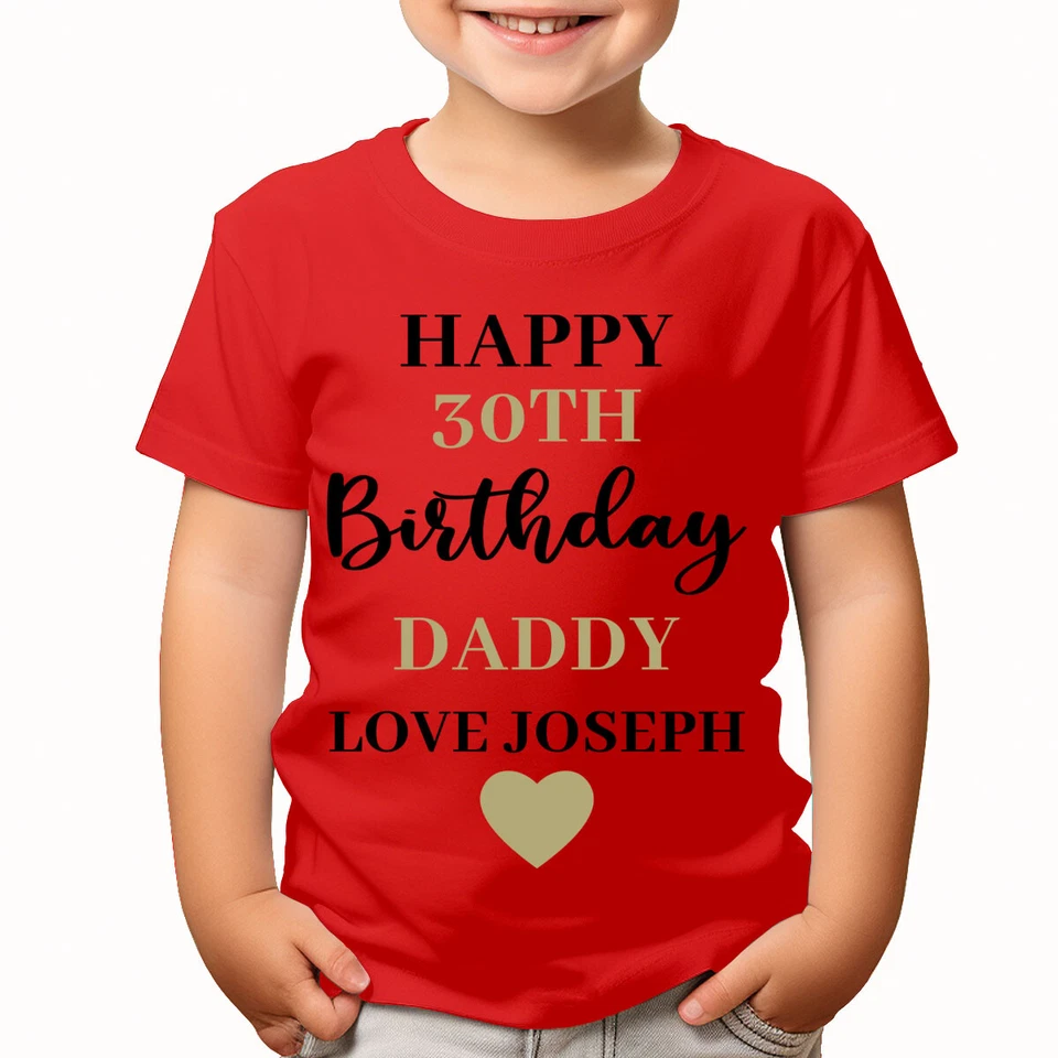 Camisetas Personalizadas Cualquier Nombre y Edad Feliz Cumpleaños Papá Niños Niñas Niños #TA-23 Foto 1 de 1
