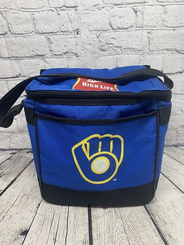 Miller Lite Retro Logo Milwaukee Brewers Soft Sided Cooler Bag Beer Lunch Cover