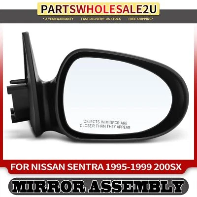 Espejo retrovisor manual negro del lado derecho del pasajero para Nissan Sentra 1995 1996-1999 200SX Foto 1 de 4