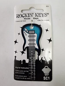 TD Rand Co Rockin' Keys Surf Green Guitar House Key Blank-SC1-FREE SHIPPING! B51 - Picture 1 of 2