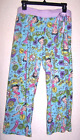 Betty Boop Light Blue 100% Cotton Pajama Pants Lavender waistband 1 1/2" wide LG
