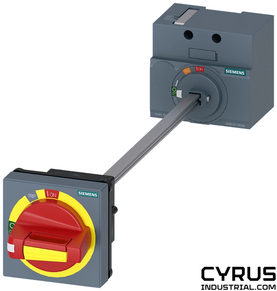 Siemens 3VA9137-0FK35 Operador giratorio montado en puerta apagado de emergencia NEMA tipo 1, 3R Foto 1 de 1