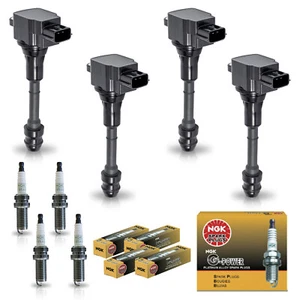 4X Ignition Coil & 4X NGK Platinum Spark Plug for Nissan Sentra 2002-2006 2.5L - Picture 1 of 11