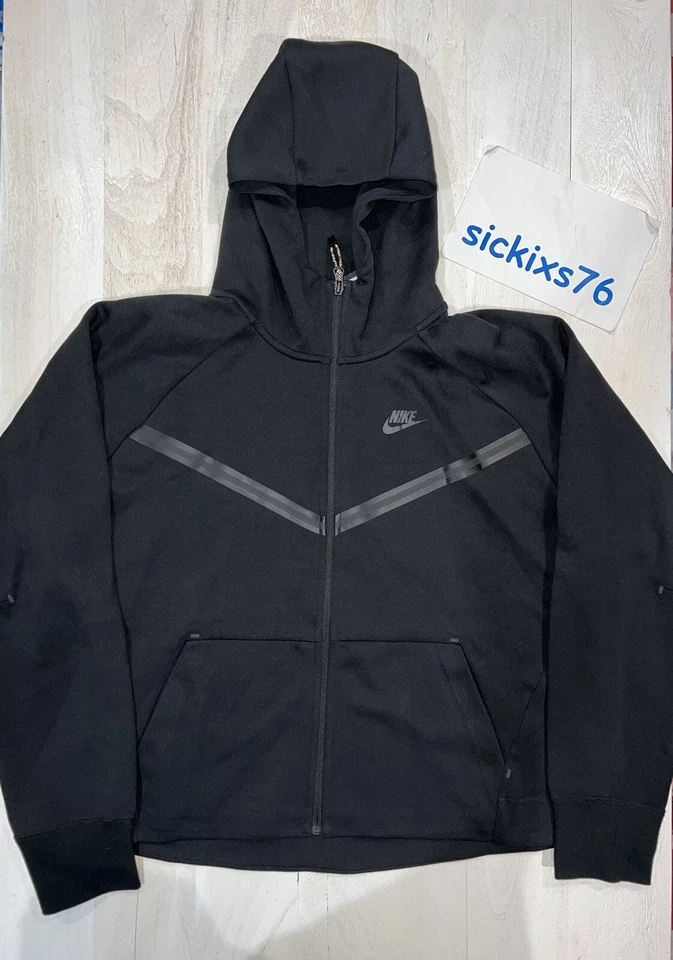 Nike Womens Hoodie Black Size L Tech Fleece Full Zip CW4298-010