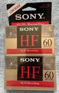 NEW Blank SONY HF High Fidelity Normal Bias Audio Cassette Tapes 90 Minute 2pack - Picture 1 of 1