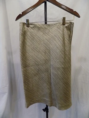 DANA BUCHMAN Striped Silk Skirt Wm Sz 6 (227) - Image 1 of 3