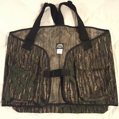 Lg Cabela's Duck Camo Hunting Vest Cargo Pockets Detachable Game Pouch VTG USA - Image 1 of 4