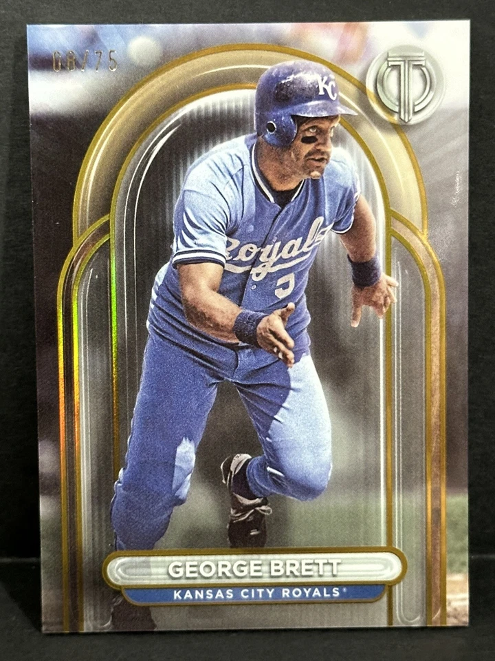 2024 Topps Tribute MLB Kansas City Royals HOF George Brett Gold /75 - Image 1 of 4