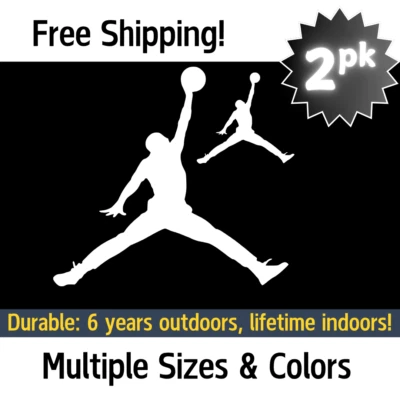 2pk Air Jordan Jumpman виниловые наклейки наклейки баскетбол Jordan Nike мульти цвета - Изображение 1 из 4