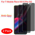 Privacy Screen Protector Tempered Glass Anti-Spy For T-Mobile Revvl 6X 6 Pro 5G