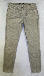 Zara Woman Jeans 8 Premium Slim Fit Ankle Beige Gold AOP Stretch - Picture 1 of 24