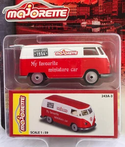 Majorette Volkswagen T1 Red / White - Depus 1964 1/59 (3") Package with Box - Picture 1 of 4
