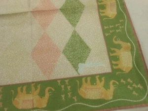 JIM THOMPSON Elefante Verde RETRO Bolsillo Cuadrado Algodón Servilleta Bufanda Hanky 16" - Imagen 1 de 2