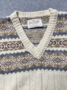VINTAGE Jantzen Pullover groß elfenbein Zopfmuster nordisch Opa neutral - Bild 1 von 8