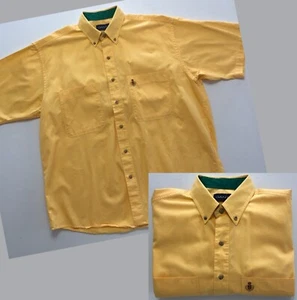 vtg GANT Half Sleeve Button Shirt Sz L Butterscotch Cotton Pocket Embr. LOGO - Picture 1 of 18