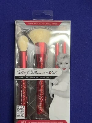 Moda Marilyn Monroe 4 Piece Brush Set Sparkling Starlet Limited Edition New - Image 1 of 4