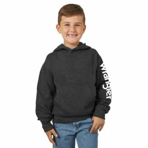 Boy's Wrangler® Logo Heather Charcoal Hoodie BH4306H - Picture 1 of 2