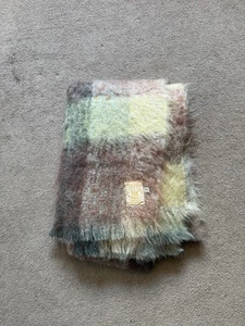 Vintage Hudsons Bay Mohair Blanket Throw Plaid Scotland 912 6ft x 4ft - Picture 1 of 16