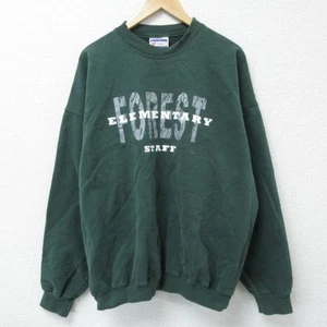 XL Vintage Hanes Long Sleeve Sweat Mens 00s Forest Elementary Used SSYR-0 - Picture 1 of 3