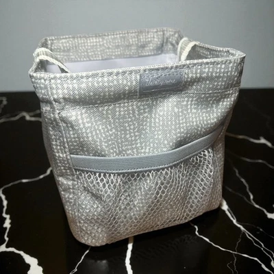 Bolso de mano pequeño gris texturizado Thirty One Littles Carry All Caddy cesta de regalo Foto 1 de 4