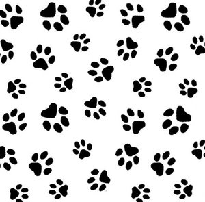 Tela de franela de algodón con estampado de patas de animales en blanco y negro por yarda - Imagen 1 de 3