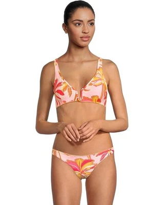 Maaji Palms Victoria Bralette Bikini Top Women Medium Pink V-Wire Stretch TLW576 - Image 1 of 4