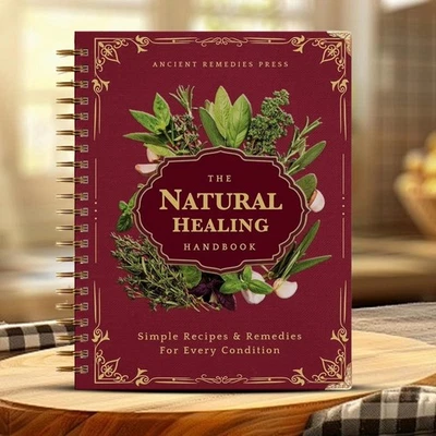 The Natural Healing Handbook Spiral Herbal Remedies Wellness Recipes Guide Gift - Image 1 of 4
