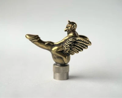 Brass Flying Devil Valve Cap Stem Cover For Bike Car Trucks Custom Vintage New - Image 1 of 4