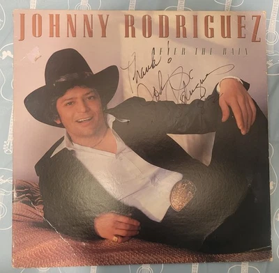 Johnny Rodriguez - After The Rain - SIGNED Vinyl LP -  Mercury Records - Image 1 of 4