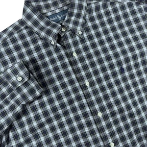 Polo Ralph Lauren Button Down Shirt Men's L Blue Green Plaid Classic Fit - Picture 1 of 6
