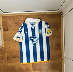 SHEFFIELD WEDNESDAY 2023 2024 Away Football Soccer Jersey Shirt Men Sz S Macron - Picture 1 of 7