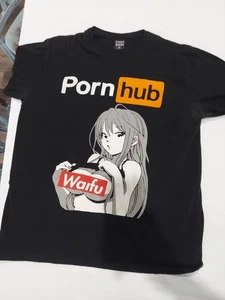 Waifu Material | Anime schwarzes T-Shirt Größe L - Bild 1 von 5