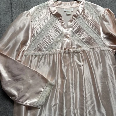 Camisón de encaje satinado melocotón Barbizon vintage grande coqueta romántica para mujer Foto 1 de 4