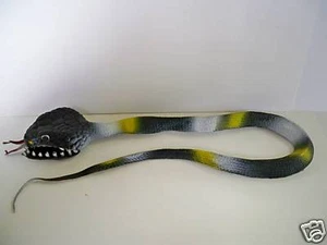 RUBBER SNAKE TOY -27" BLACK GOLD & WHITE - Picture 1 of 1