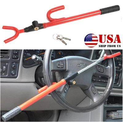 Abrazadera antirrobo de bloqueo de volante universal de alta resistencia para autos camiones EE. UU. Foto 1 de 4