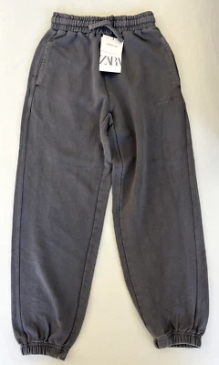 Pantalones deportivos ZARA grises 300GSM prenda teñida talla 10 nuevos con etiquetas unisex Foto 1 de 4