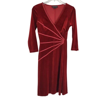 VTG Y2K Red Velvet Midi Dress 10 Vamp Witchy romantic boho glam wanderlust - Image 1 of 4