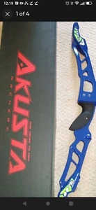 Akusta  25" riser And Daylite Medium Olympic Archery Bow With String- RH -BLUE - Picture 1 of 5