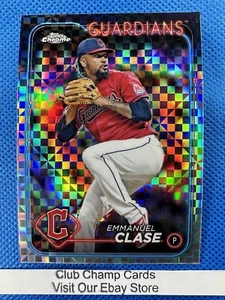 2024 #166 Emmanuel Clase Topps Chrome Baseball X-Fractor Guardians - Foto 1 di 2