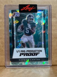 Nathan Carter 2024 Leaf Pro Set Football 1/1 Pre Production Proof - Bild 1 von 1