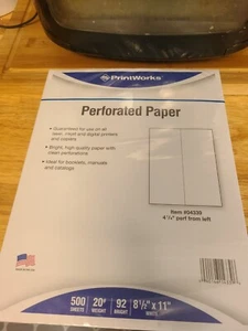 PrintWorks professionelles perforiertes Papier für Menüs, Broschüren, Formulare und mehr,. - Bild 1 von 1