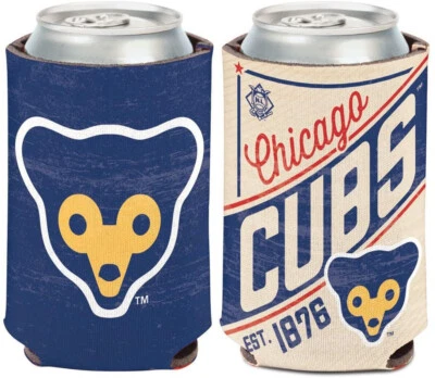 Chicago Cubs Retro Logo Can Koozie (1) Holder Collapsible Free Shipping!  - Image 1 of 3