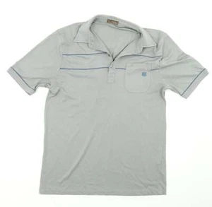 Avenue Mens Grey Polyester Blend Fibre Polo Size L Collared - Picture 1 of 12