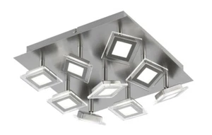 Wofi LED Deckenleuchte Cholet 9x5W Schwenkbar Nickel Matt Glas 1800lm 35x35cm - Bild 1 von 3