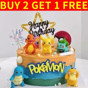 13 PCS/Set Pokemon Cake Decoration Toppers Pikachu Happy Birthday Pokemon AU - Picture 1 of 7