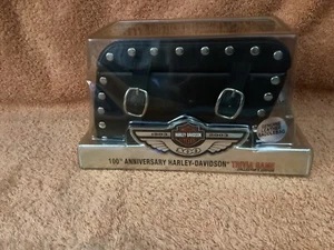 100th Anniversary Harley-Davidson Trivia Game In Genuine Leather Saddlebag New - Picture 1 of 7